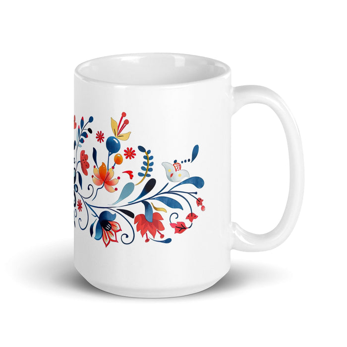 Aria Exclusive Name Art Piece Home Office Work Coffee Mug Mexican Spanish Pride Gift Cup One - Of - A - Kind Calligraphy White Glossy Mug | A18 - Mexicada