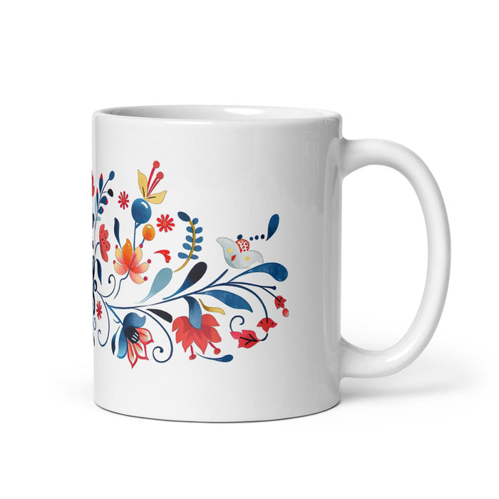 Aria Exclusive Name Art Piece Home Office Work Coffee Mug Mexican Spanish Pride Gift Cup One-Of-A-Kind Calligraphy White Glossy Mug | A18 Mexicada 11 oz