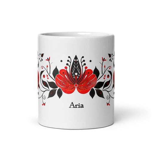 Aria Exclusive Name Art Piece Home Office Work Coffee Mug Mexican Spanish Pride Gift Cup One - Of - A - Kind Calligraphy White Glossy Mug | A19 - Mexicada