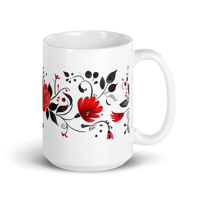 Aria Exclusive Name Art Piece Home Office Work Coffee Mug Mexican Spanish Pride Gift Cup One - Of - A - Kind Calligraphy White Glossy Mug | A19 - Mexicada