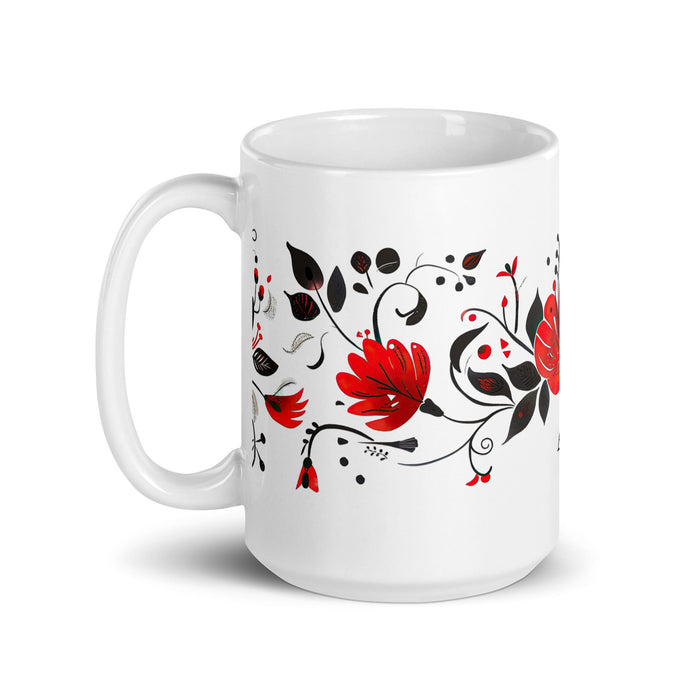 Aria Exclusive Name Art Piece Home Office Work Coffee Mug Mexican Spanish Pride Gift Cup One - Of - A - Kind Calligraphy White Glossy Mug | A19 - Mexicada