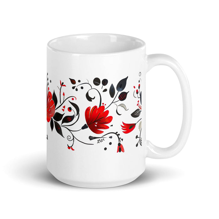 Aria Exclusive Name Art Piece Home Office Work Coffee Mug Mexican Spanish Pride Gift Cup One-Of-A-Kind Calligraphy White Glossy Mug | A19 Mexicada 15 oz