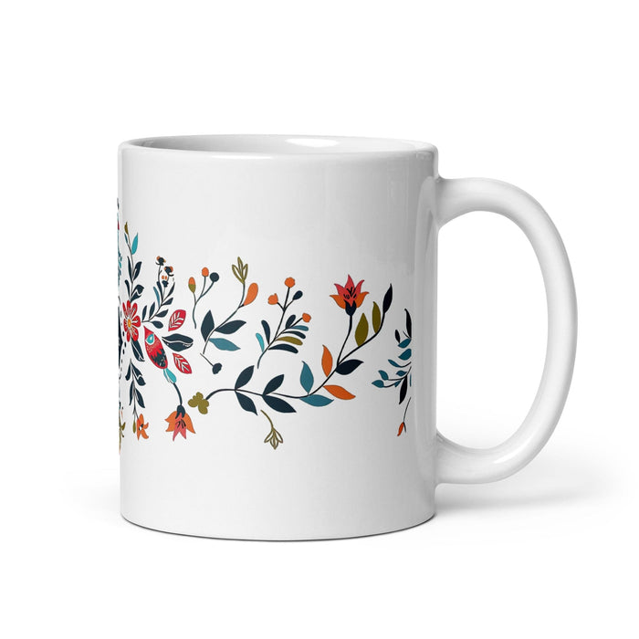 Aria Exclusive Name Art Piece Home Office Work Coffee Mug Mexican Spanish Pride Gift Cup One-Of-A-Kind Calligraphy White Glossy Mug | A2 Mexicada 11 oz