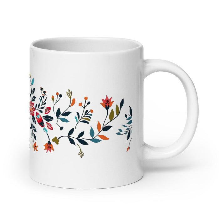 Aria Exclusive Name Art Piece Home Office Work Coffee Mug Mexican Spanish Pride Gift Cup One-Of-A-Kind Calligraphy White Glossy Mug | A2 Mexicada 20 oz