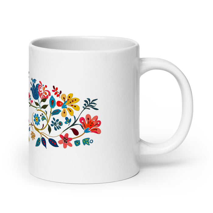 Aria Exclusive Name Art Piece Home Office Work Coffee Mug Mexican Spanish Pride Gift Cup One-Of-A-Kind Calligraphy White Glossy Mug | A20 Mexicada 20 oz