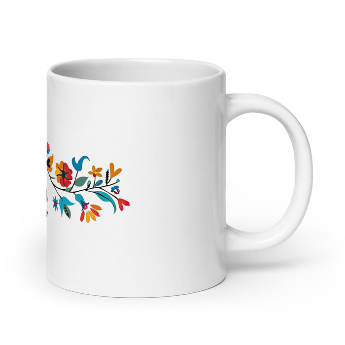 Aria Exclusive Name Art Piece Home Office Work Coffee Mug Mexican Spanish Pride Gift Cup One-Of-A-Kind Calligraphy White Glossy Mug | A3 Mexicada 20 oz