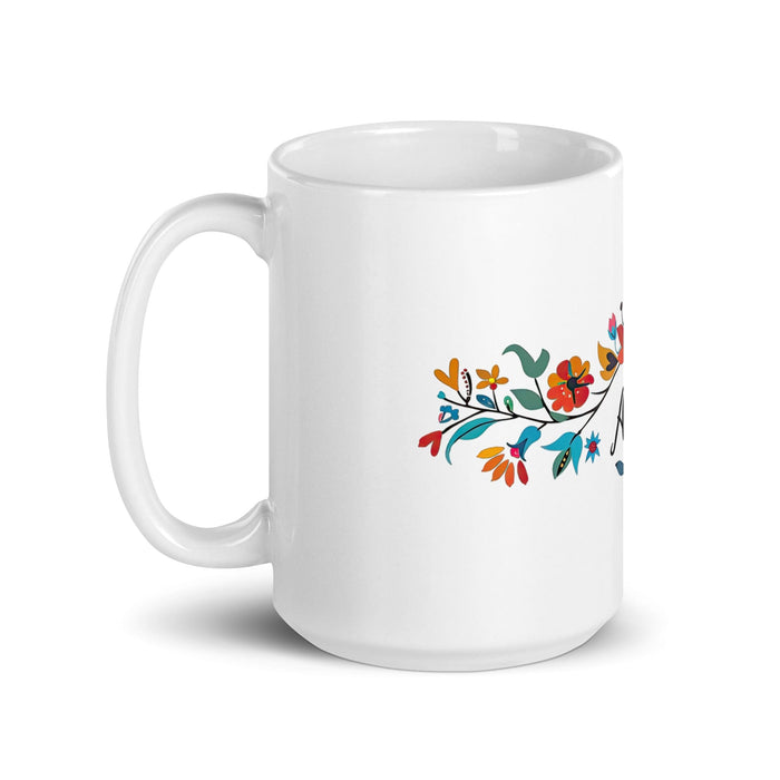 Aria Exclusive Name Art Piece Home Office Work Coffee Mug Mexican Spanish Pride Gift Cup One-Of-A-Kind Calligraphy White Glossy Mug | A3 Mexicada