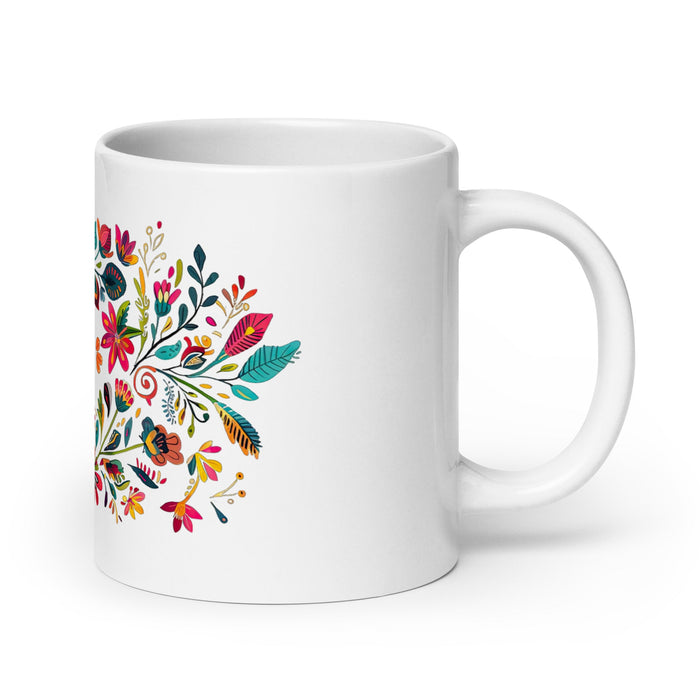 Aria Exclusive Name Art Piece Home Office Work Coffee Mug Mexican Spanish Pride Gift Cup One - Of - A - Kind Calligraphy White Glossy Mug | A6 - Mexicada