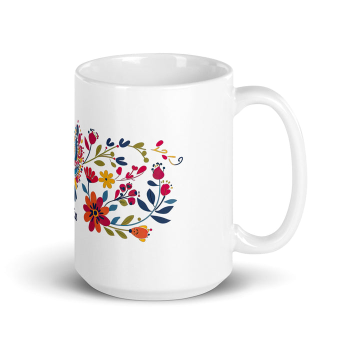 Aria Exclusive Name Art Piece Home Office Work Coffee Mug Mexican Spanish Pride Gift Cup One - Of - A - Kind Calligraphy White Glossy Mug | A7 - Mexicada