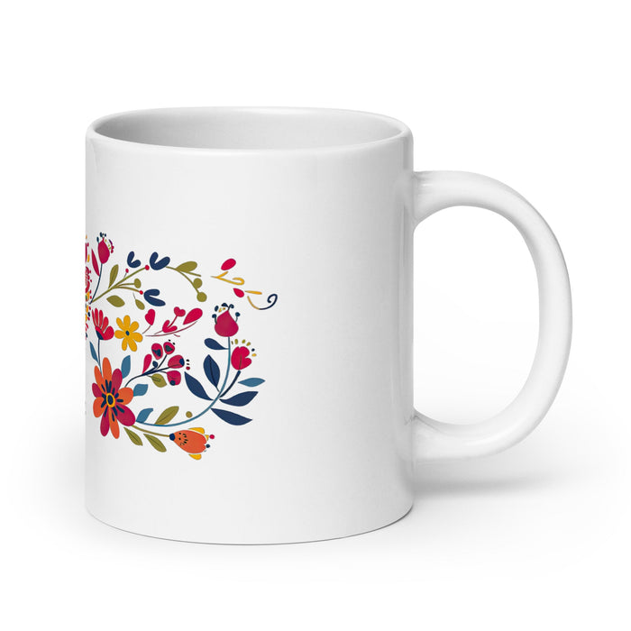 Aria Exclusive Name Art Piece Home Office Work Coffee Mug Mexican Spanish Pride Gift Cup One - Of - A - Kind Calligraphy White Glossy Mug | A7 - Mexicada