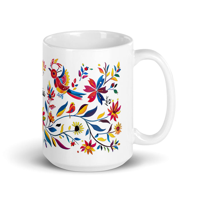 Aria Exclusive Name Art Piece Home Office Work Coffee Mug Mexican Spanish Pride Gift Cup One - Of - A - Kind Calligraphy White Glossy Mug | A9 - Mexicada