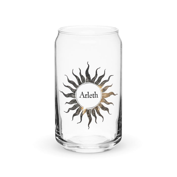 Arleth Exclusive Name Art Piece Can - Shaped Glass Home Office Work Mexican Spanish Pride Gift Cup One - Of - A - Kind Calligraphy Glass | A11 - Mexicada