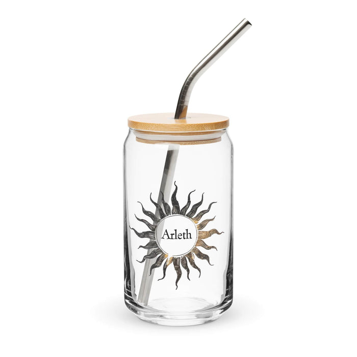 Arleth Exclusive Name Art Piece Can-Shaped Glass Home Office Work Mexican Spanish Pride Gift Cup One-Of-A-Kind Calligraphy Glass | A11 Mexicada 16 oz With Lid & Straw