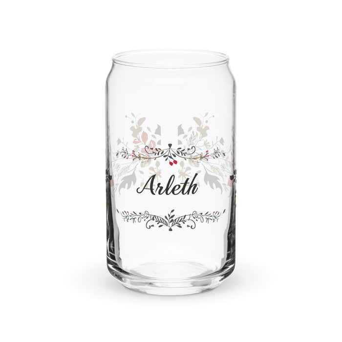 Arleth Exclusive Name Art Piece Can - Shaped Glass Home Office Work Mexican Spanish Pride Gift Cup One - Of - A - Kind Calligraphy Glass | A14 - Mexicada