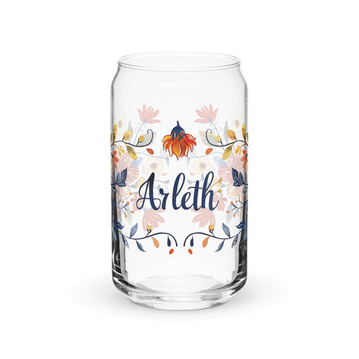 Arleth Exclusive Name Art Piece Can-Shaped Glass Home Office Work Mexican Spanish Pride Gift Cup One-Of-A-Kind Calligraphy Glass | A15 Mexicada 16 oz