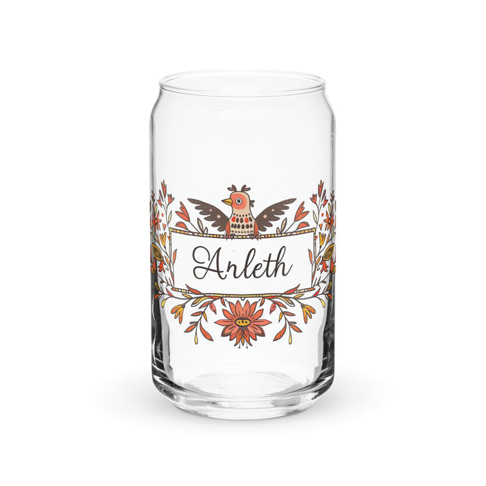 Arleth Exclusive Name Art Piece Can - Shaped Glass Home Office Work Mexican Spanish Pride Gift Cup One - Of - A - Kind Calligraphy Glass | A16 - Mexicada