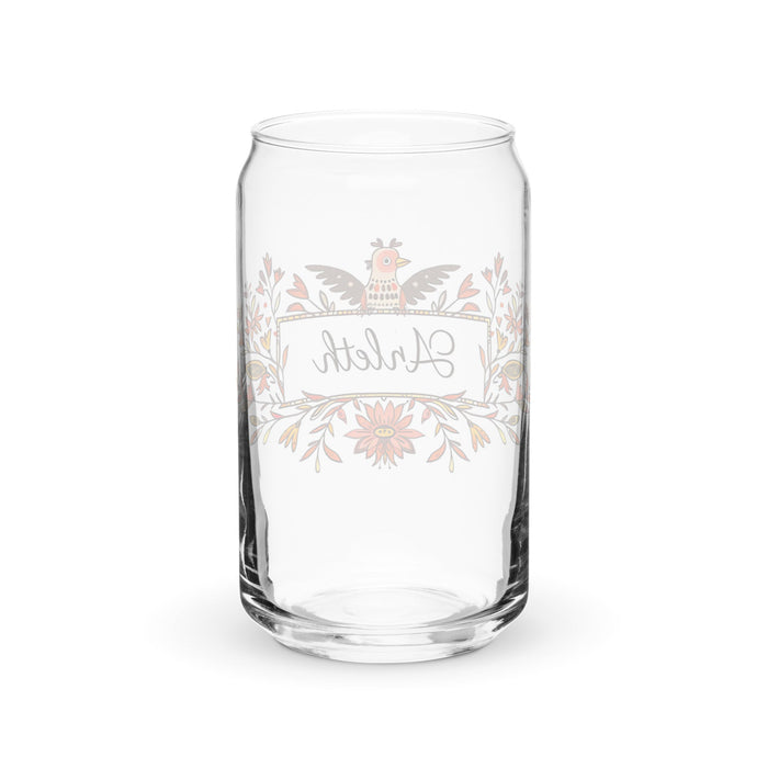 Arleth Exclusive Name Art Piece Can - Shaped Glass Home Office Work Mexican Spanish Pride Gift Cup One - Of - A - Kind Calligraphy Glass | A16 - Mexicada