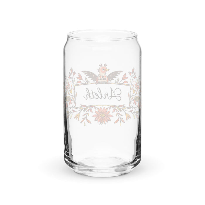 Arleth Exclusive Name Art Piece Can-Shaped Glass Home Office Work Mexican Spanish Pride Gift Cup One-Of-A-Kind Calligraphy Glass | A16 Mexicada