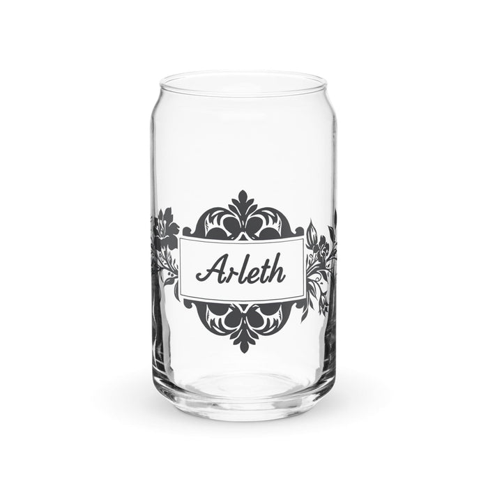 Arleth Exclusive Name Art Piece Can-Shaped Glass Home Office Work Mexican Spanish Pride Gift Cup One-Of-A-Kind Calligraphy Glass | A2 Mexicada 16 oz