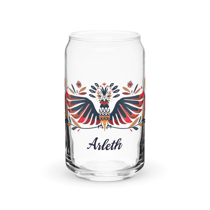 Arleth Exclusive Name Art Piece Can - Shaped Glass Home Office Work Mexican Spanish Pride Gift Cup One - Of - A - Kind Calligraphy Glass | A21 - Mexicada