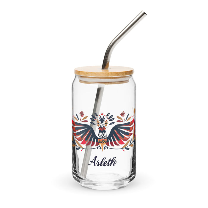 Arleth Exclusive Name Art Piece Can - Shaped Glass Home Office Work Mexican Spanish Pride Gift Cup One - Of - A - Kind Calligraphy Glass | A21 - Mexicada