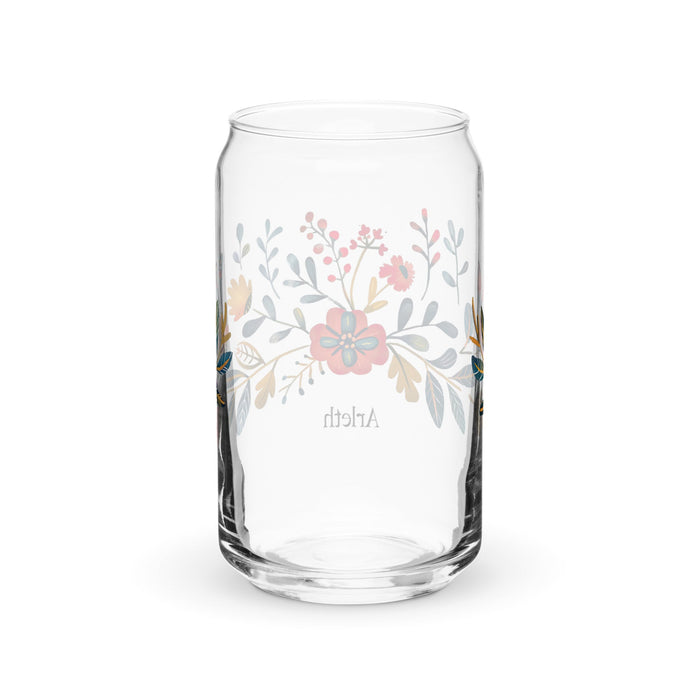 Arleth Exclusive Name Art Piece Can - Shaped Glass Home Office Work Mexican Spanish Pride Gift Cup One - Of - A - Kind Calligraphy Glass | A24 - Mexicada