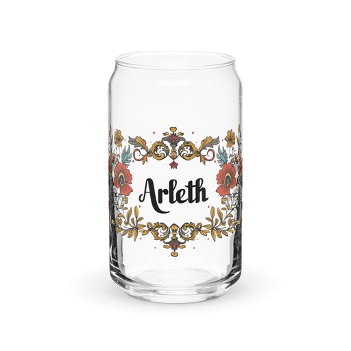 Arleth Exclusive Name Art Piece Can - Shaped Glass Home Office Work Mexican Spanish Pride Gift Cup One - Of - A - Kind Calligraphy Glass | A25 - Mexicada