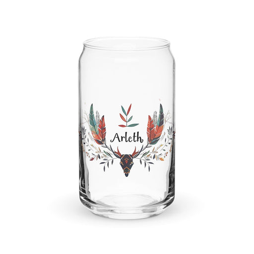 Arleth Exclusive Name Art Piece Can-Shaped Glass Home Office Work Mexican Spanish Pride Gift Cup One-Of-A-Kind Calligraphy Glass | A27 Mexicada 16 oz