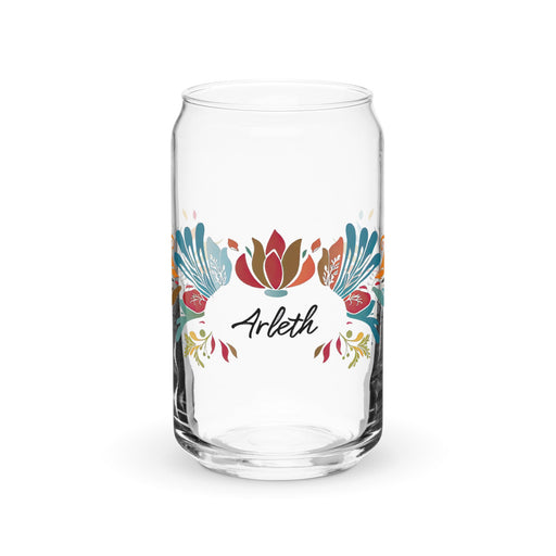 Arleth Exclusive Name Art Piece Can - Shaped Glass Home Office Work Mexican Spanish Pride Gift Cup One - Of - A - Kind Calligraphy Glass | A5 - Mexicada