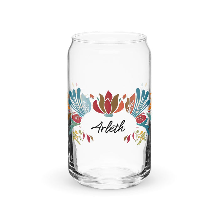 Arleth Exclusive Name Art Piece Can - Shaped Glass Home Office Work Mexican Spanish Pride Gift Cup One - Of - A - Kind Calligraphy Glass | A5 - Mexicada