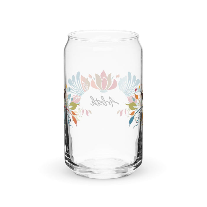 Arleth Exclusive Name Art Piece Can-Shaped Glass Home Office Work Mexican Spanish Pride Gift Cup One-Of-A-Kind Calligraphy Glass | A5 Mexicada