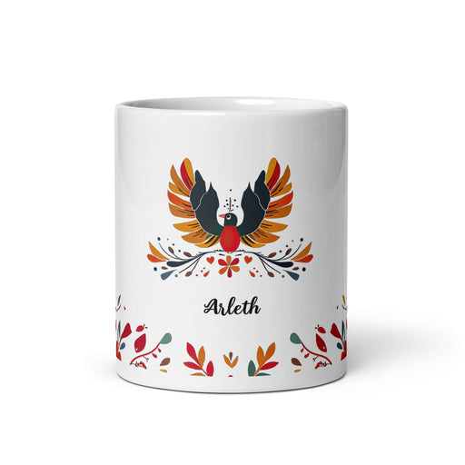 Arleth Exclusive Name Art Piece Home Office Work Coffee Mug Mexican Spanish Pride Gift Cup One-Of-A-Kind Calligraphy White Glossy Mug | A1 Mexicada