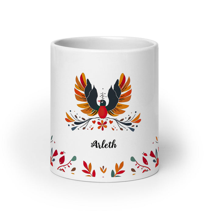 Arleth Exclusive Name Art Piece Home Office Work Coffee Mug Mexican Spanish Pride Gift Cup One-Of-A-Kind Calligraphy White Glossy Mug | A1 Mexicada