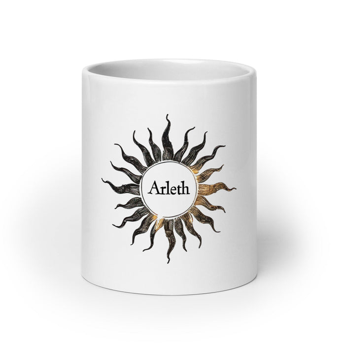 Arleth Exclusive Name Art Piece Home Office Work Coffee Mug Mexican Spanish Pride Gift Cup One - Of - A - Kind Calligraphy White Glossy Mug | A11 - Mexicada