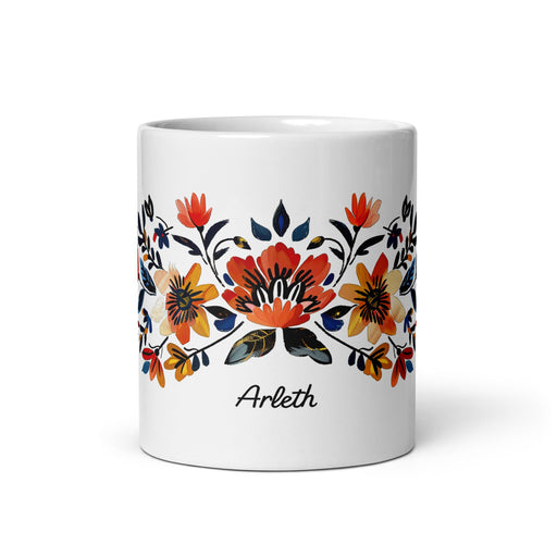 Arleth Exclusive Name Art Piece Home Office Work Coffee Mug Mexican Spanish Pride Gift Cup One - Of - A - Kind Calligraphy White Glossy Mug | A12 - Mexicada