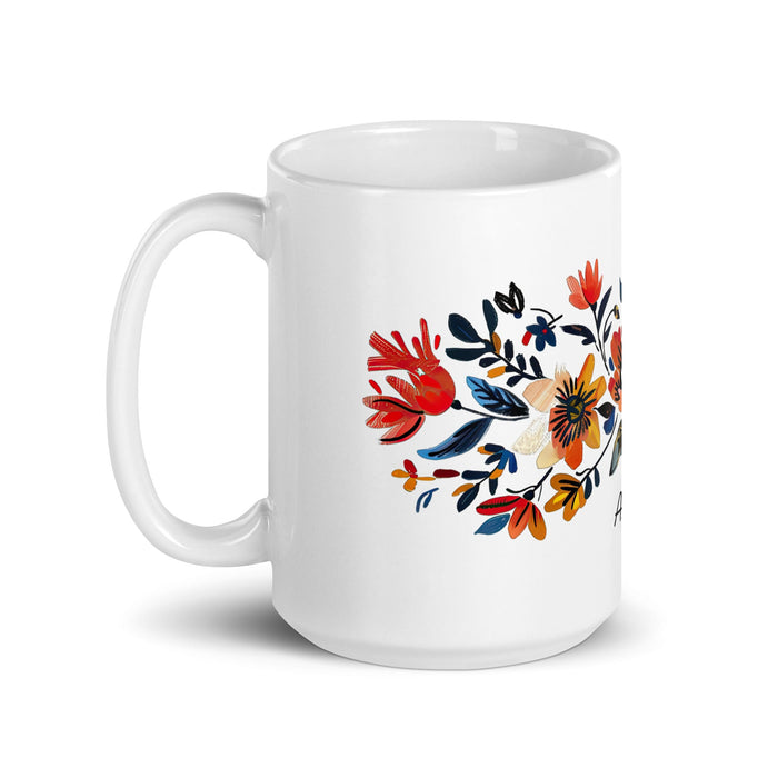 Arleth Exclusive Name Art Piece Home Office Work Coffee Mug Mexican Spanish Pride Gift Cup One - Of - A - Kind Calligraphy White Glossy Mug | A12 - Mexicada