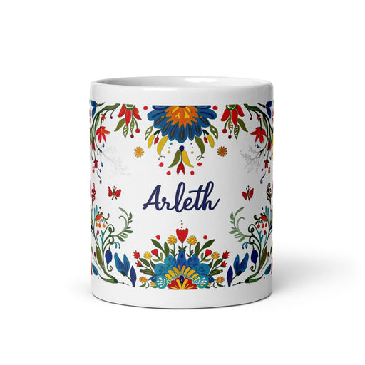 Arleth Exclusive Name Art Piece Home Office Work Coffee Mug Mexican Spanish Pride Gift Cup One-Of-A-Kind Calligraphy White Glossy Mug | A13 Mexicada