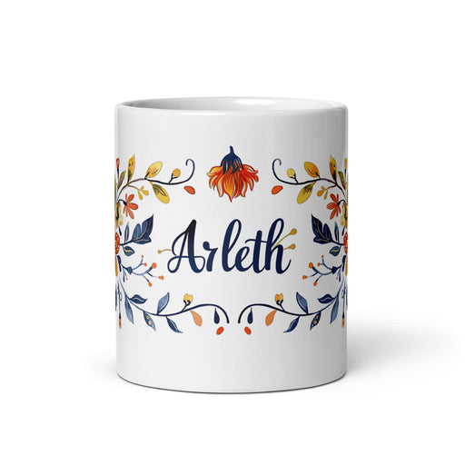 Arleth Exclusive Name Art Piece Home Office Work Coffee Mug Mexican Spanish Pride Gift Cup One-Of-A-Kind Calligraphy White Glossy Mug | A15 Mexicada