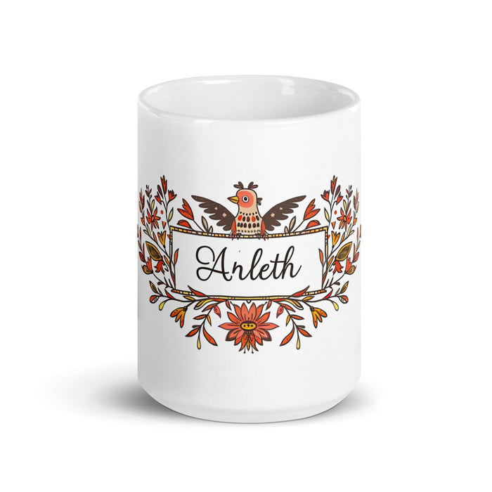 Arleth Exclusive Name Art Piece Home Office Work Coffee Mug Mexican Spanish Pride Gift Cup One-Of-A-Kind Calligraphy White Glossy Mug | A16 Mexicada