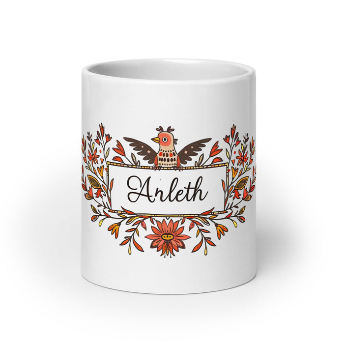 Arleth Exclusive Name Art Piece Home Office Work Coffee Mug Mexican Spanish Pride Gift Cup One-Of-A-Kind Calligraphy White Glossy Mug | A16 Mexicada