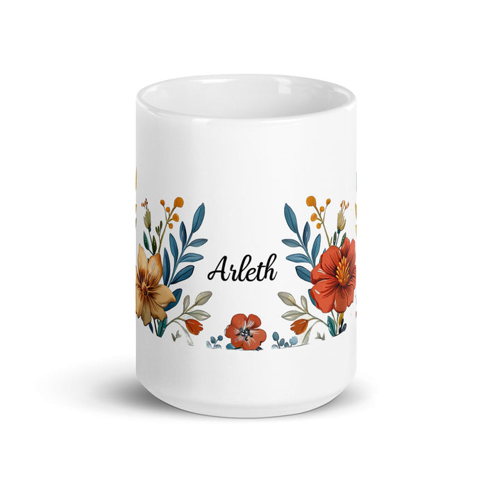 Arleth Exclusive Name Art Piece Home Office Work Coffee Mug Mexican Spanish Pride Gift Cup One - Of - A - Kind Calligraphy White Glossy Mug | A17 - Mexicada