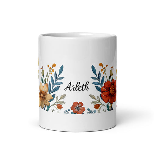 Arleth Exclusive Name Art Piece Home Office Work Coffee Mug Mexican Spanish Pride Gift Cup One - Of - A - Kind Calligraphy White Glossy Mug | A17 - Mexicada