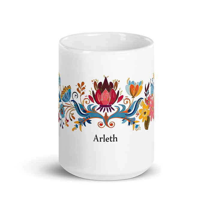 Arleth Exclusive Name Art Piece Home Office Work Coffee Mug Mexican Spanish Pride Gift Cup One-Of-A-Kind Calligraphy White Glossy Mug | A19 Mexicada