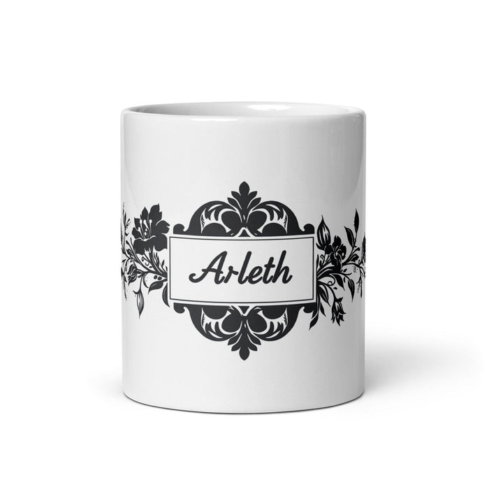 Arleth Exclusive Name Art Piece Home Office Work Coffee Mug Mexican Spanish Pride Gift Cup One-Of-A-Kind Calligraphy White Glossy Mug | A2 Mexicada