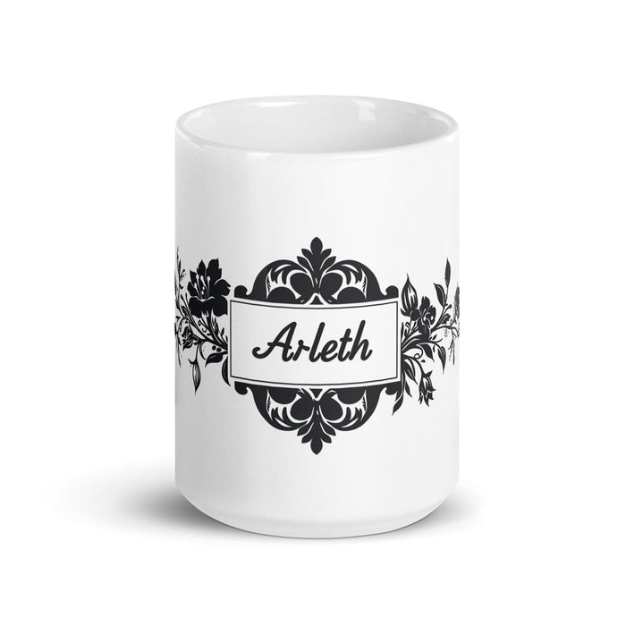 Arleth Exclusive Name Art Piece Home Office Work Coffee Mug Mexican Spanish Pride Gift Cup One-Of-A-Kind Calligraphy White Glossy Mug | A2 Mexicada