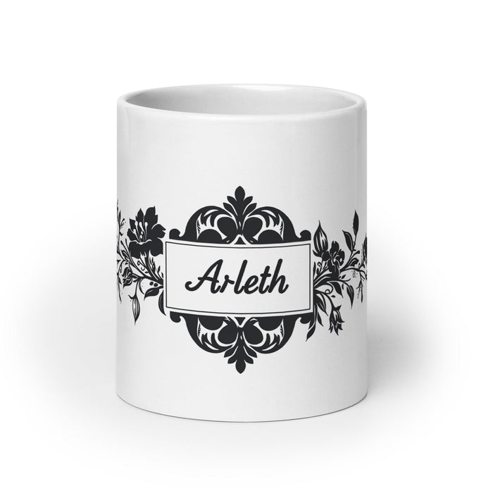 Arleth Exclusive Name Art Piece Home Office Work Coffee Mug Mexican Spanish Pride Gift Cup One-Of-A-Kind Calligraphy White Glossy Mug | A2 Mexicada