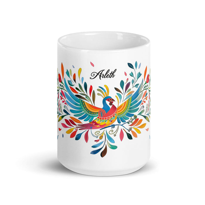 Arleth Exclusive Name Art Piece Home Office Work Coffee Mug Mexican Spanish Pride Gift Cup One-Of-A-Kind Calligraphy White Glossy Mug | A20 Mexicada