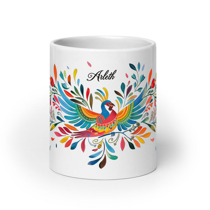 Arleth Exclusive Name Art Piece Home Office Work Coffee Mug Mexican Spanish Pride Gift Cup One-Of-A-Kind Calligraphy White Glossy Mug | A20 Mexicada