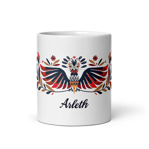 Arleth Exclusive Name Art Piece Home Office Work Coffee Mug Mexican Spanish Pride Gift Cup One - Of - A - Kind Calligraphy White Glossy Mug | A21 - Mexicada