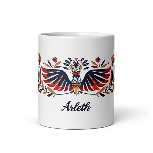 Arleth Exclusive Name Art Piece Home Office Work Coffee Mug Mexican Spanish Pride Gift Cup One-Of-A-Kind Calligraphy White Glossy Mug | A21 Mexicada